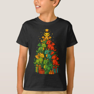 Drache Weihnachtsbaum Lustiger Drache Xmas T-Shirt