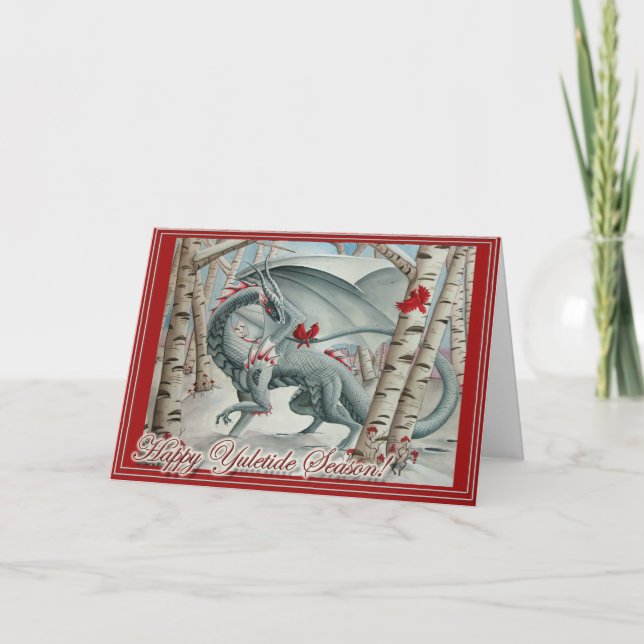 Drache-WeihnachtsWeihnachtenkarte Feiertagskarte (Vorderseite)