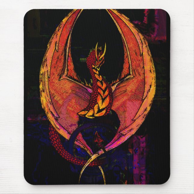 Drache, Wyvern, Fantasiedrache, Mythische Kreatur Mousepad (Vorne)