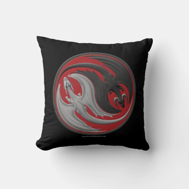 Drache Yin-Yang Kissen (Vorderseite)