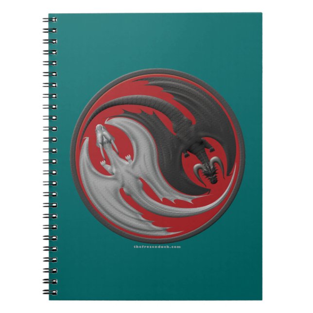 Drache Yin-Yang Notizblock (Vorderseite)