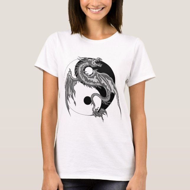 Drache Yin Yang T - Shirt (Vorderseite)