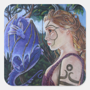 Drache-zahmerer Pakt - Luft Quadratischer Aufkleber