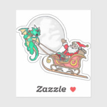 Drache zieht den Schlitten des Weihnachtsmannes