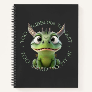Drache zu stubborn, um zu komisch aufzuhören, um h notizbuch