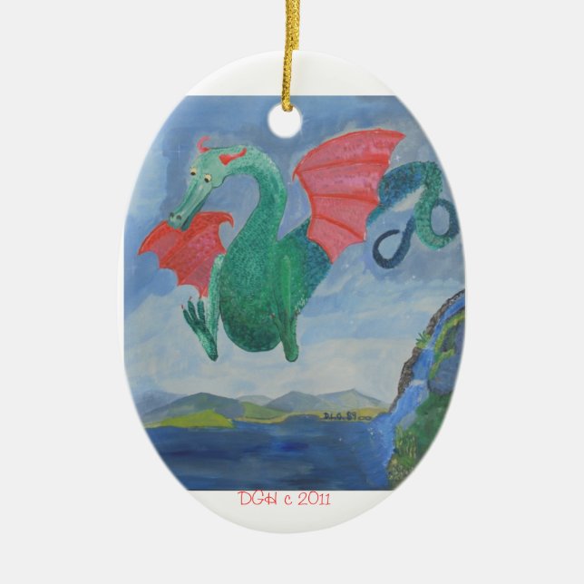 Drachefeiertagsverzierung Keramikornament (Vorne)
