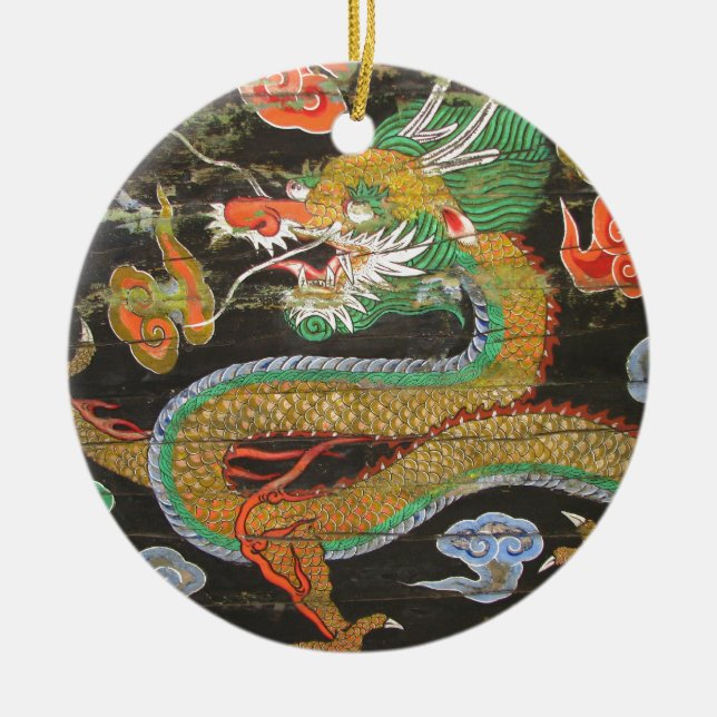Drachemalerei auf der koreanischen Decke von Keramikornament (Vorne)