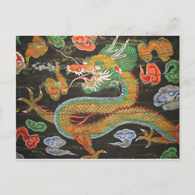 Drachemalerei auf der koreanischen Decke von Postkarte (Vorderseite)