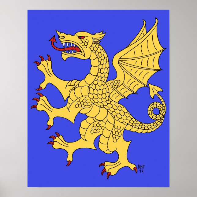 Drachen aufrecht Or Poster (Vorne)