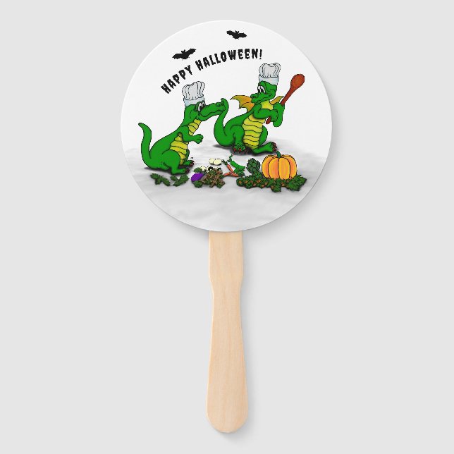 Drachen - Frohe Halloween! Heute werde ich kochen Fächer (Vorderseite)