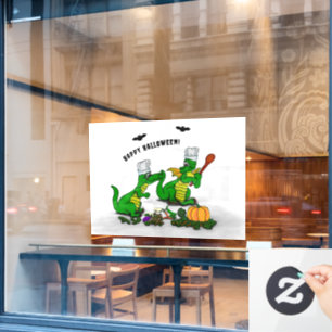 Drachen - Frohe Halloween! Heute werde ich kochen Fensteraufkleber