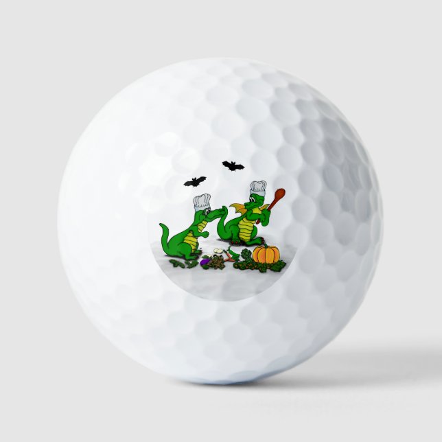 Drachen - Frohe Halloween! Heute werde ich kochen Golfball (Vorderseite)