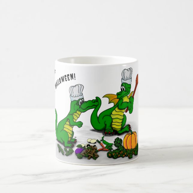 Drachen - Frohe Halloween! Heute werde ich kochen Kaffeetasse (Mittel)