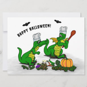 Drachen - Frohe Halloween! Heute werde ich kochen Karte