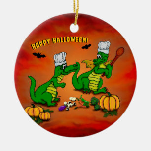 Drachen - Frohe Halloween! Heute werde ich kochen Keramik Ornament