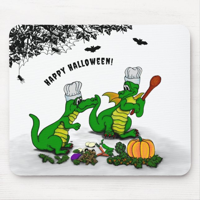 Drachen - Frohe Halloween! Heute werde ich kochen Mousepad (Vorne)