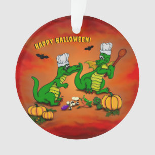 Drachen - Frohe Halloween! Heute werde ich kochen Ornament