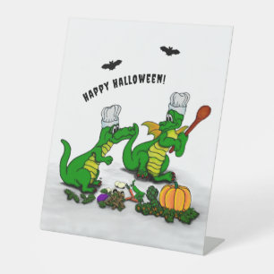 Drachen - Frohe Halloween! Heute werde ich kochen Sockelschild