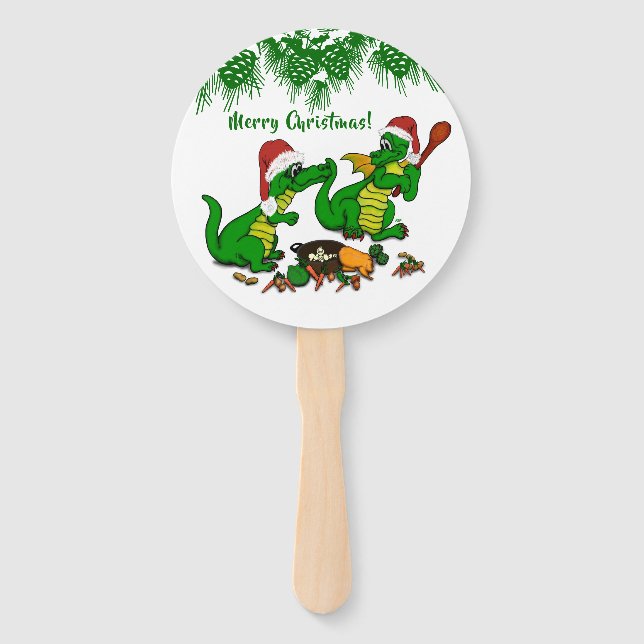 Drachen - Frohe Weihnachten ! - heute werde ich ko Fächer (Vorderseite)