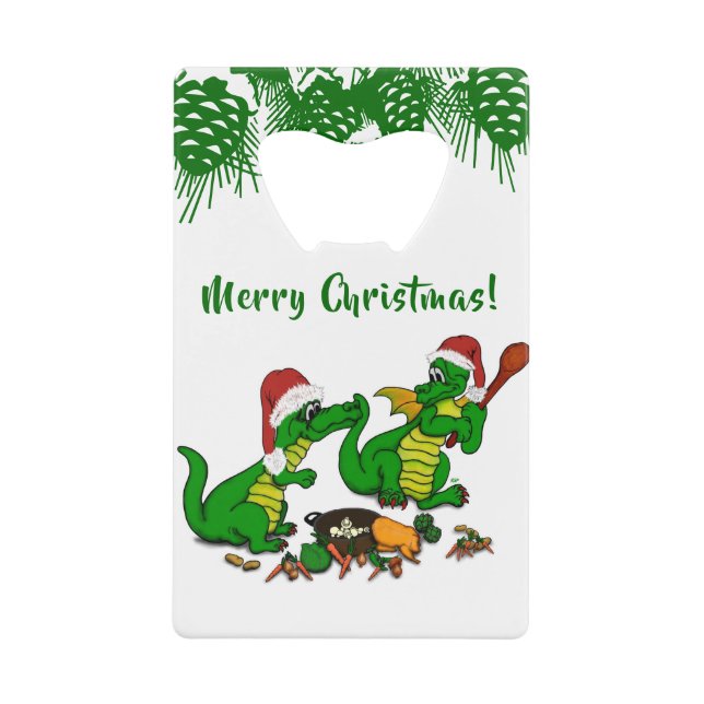Drachen - Frohe Weihnachten ! - heute werde ich ko Geldbeutel Flaschenöffner (Vorderseite)