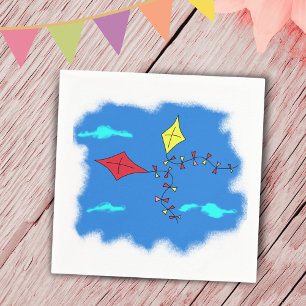 Drachen im blauen Himmel Serviette