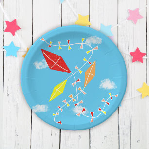Drachen im Sky Baby Shower Party Papierplatte Pappteller