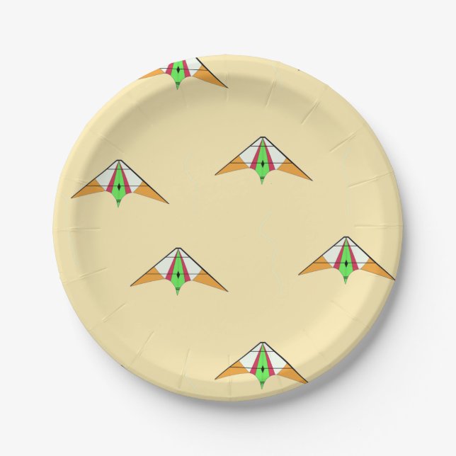 Drachen in blass orange pappteller (Vorderseite)