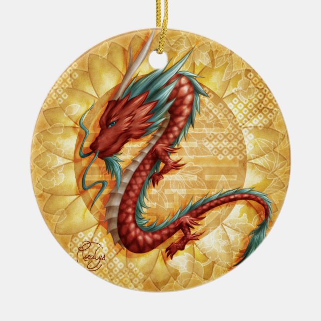 Drachen Keramik Ornament (Vorne)