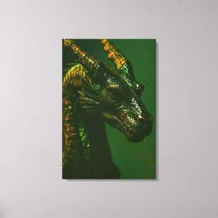 Drachen Kopf Portrait im Malerei Stil Leinwanddruck