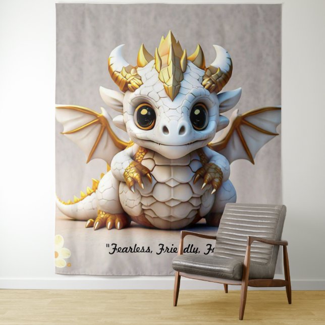 "Drachen-Maskottchen-Logo" Wandteppich (Beispiel)