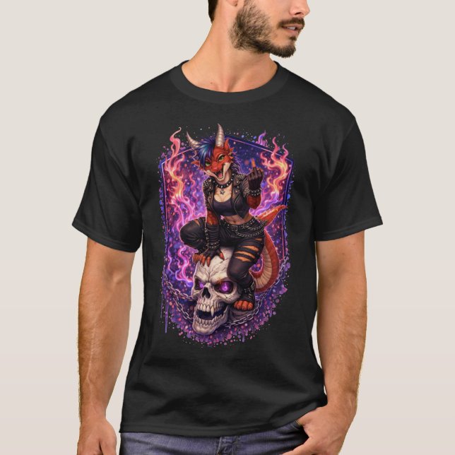 Drachen-Punk T-Shirt (Vorderseite)