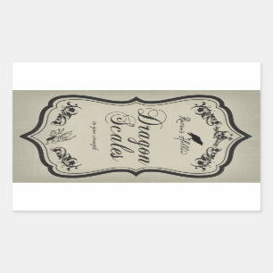 Drachen-Schuppen-Halloween-Glas-Aufklebe-Etikett Rechteckiger Aufkleber