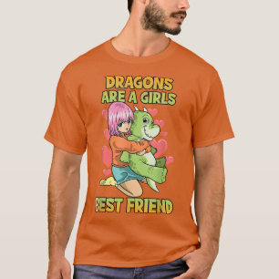 Drachen sind ein Girls der beste Freund Anime T-Shirt