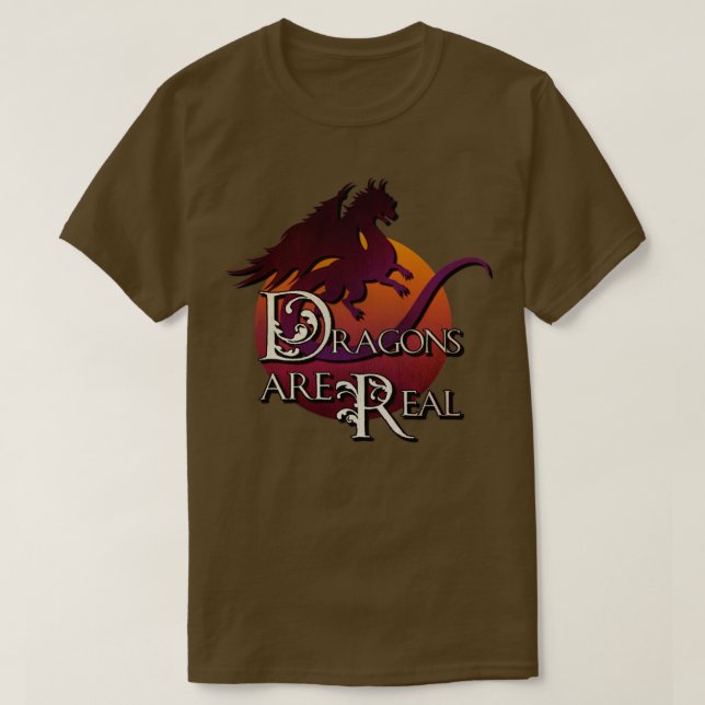 Drachen sind real T-Shirt (Design vorne)