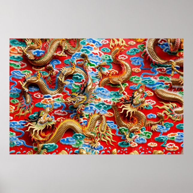 Drachen-Tempelposter Poster (Vorne)