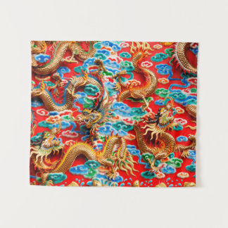 Drachen-Tempeltapestes Wandteppich