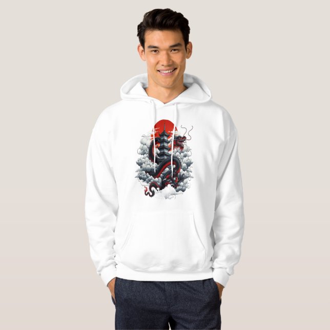 Drachen-Turm Hoodie (Vorne ganz)