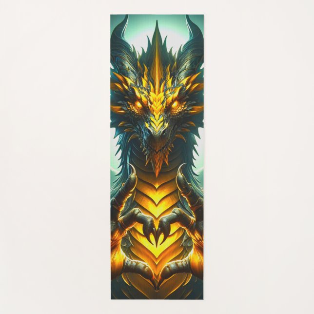 Drachen und Herz Yogamatte (Vorderseite)