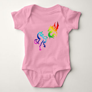 Drachen und Regenbogen Unicorns Baby Bodysuit Strampler