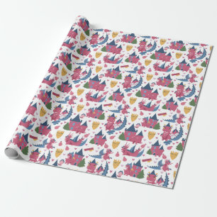 Drachen und Schlösser Geschenkpapier