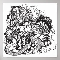 Drachen- und Tigerkampf