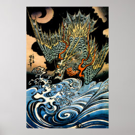 Drachen und Wellen I Poster