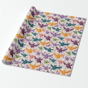 Drachen und Wolken fliegen Geschenkpapier