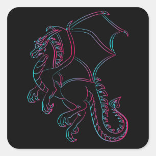 Drachenaufkleber Quadratischer Aufkleber