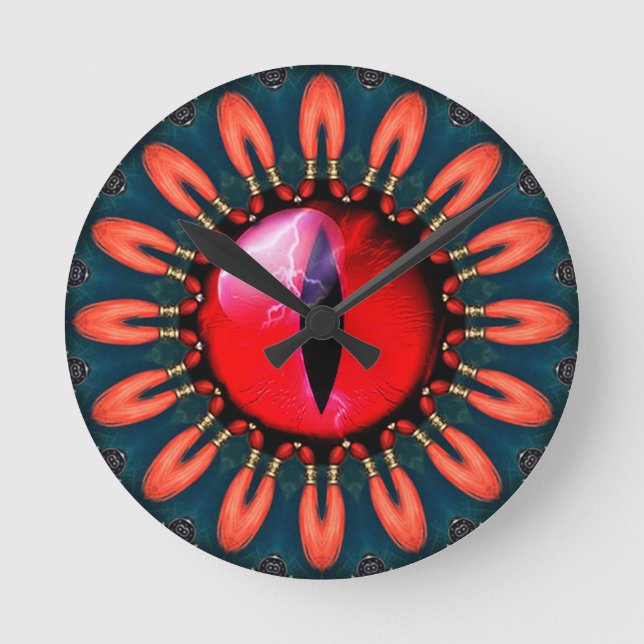 Drachenauge Runde Wanduhr (Vorderseite)