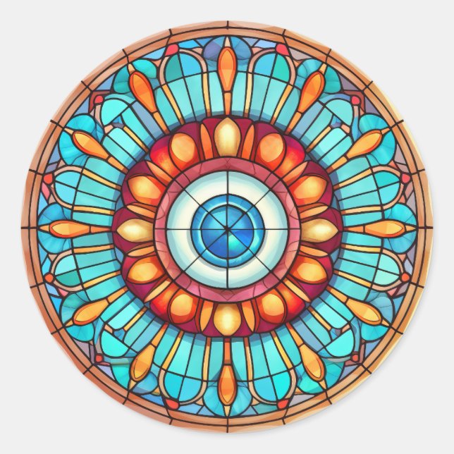 Drachenauge Runder Aufkleber (Vorderseite)