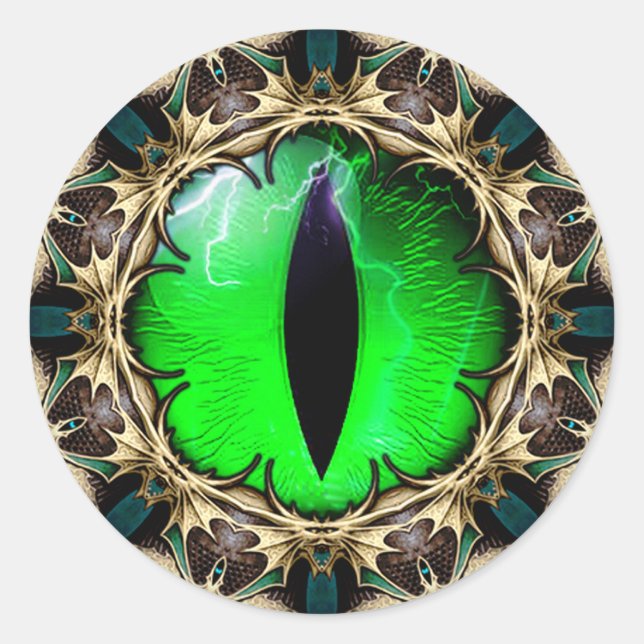 Drachenauge Runder Aufkleber (Vorderseite)