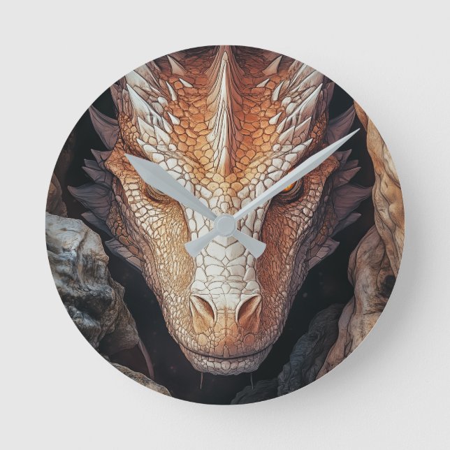 Drachenblick Runde Wanduhr (Vorderseite)