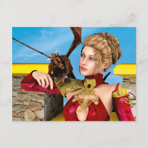 Drachendame Postkarte