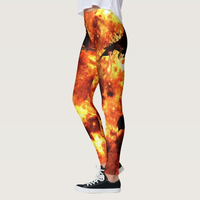 Drachenfantasie im Feueratmen Leggings (Links)